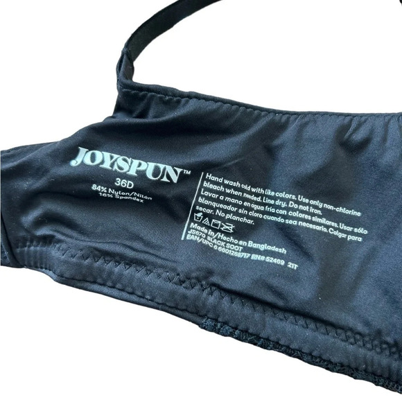 Joyspun Black lace underwire bra size 36D women’s lined - Picture 3 of 4